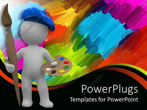 Powerpoint Template Abstract Artist With Paintbrush And Palette