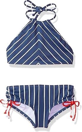 Amazon Billabong Girls Seein Stars Hi Neck Bikini Swim Set Multi Clothing Shoes