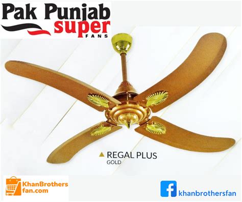 Pak Punjab Ceiling Fan Regal Plus Golden 4 Curve Blades Size 56