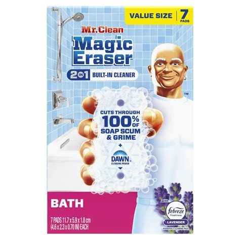 Mr Clean Magic Eraser Sponge 2in1 Bath Built In Cleaner Lavender Scen
