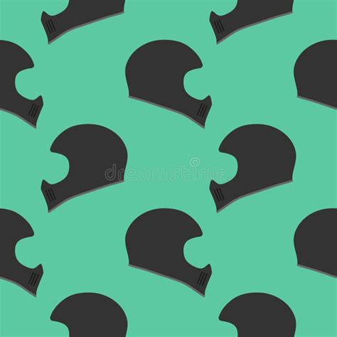 Motorcycle Helmet Seamless Pattern Vector Illustration Motorcycle Full
