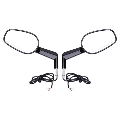 Rear View Side Mirrors Muscle Led Turn Signal Lights For Harley Night