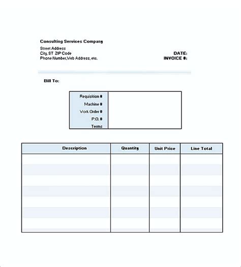 consultant invoice template