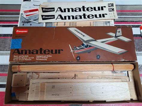 VINTAGE AMATEUR GRAUPNER Thermal Balsa Radio Control Aircraft Box PicClick UK