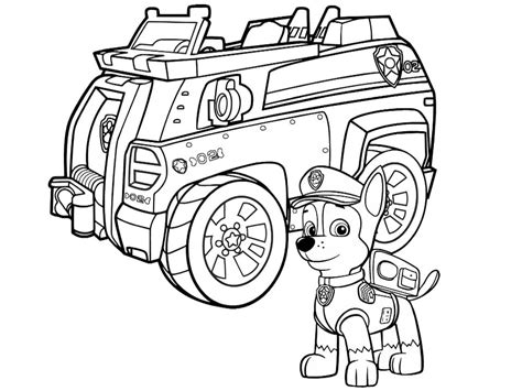 Desenhos de Chase da Patrulha Canina para Colorir, Pintar e Imprimir ...