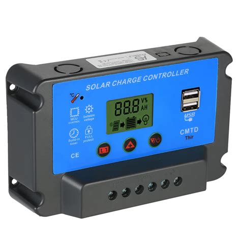 30A 12V/24V Solar Charge Controller with LCD Display Auto USB Solar ...