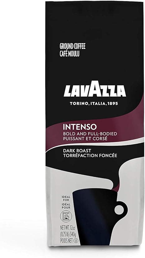 Lavazza Intenso Ground Coffee Blend - 340g Bag - Non-GMO, Full-Bodied ...