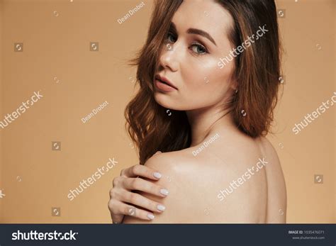 Back View Beautiful Shirtless Brunette Woman Stock Photo Shutterstock