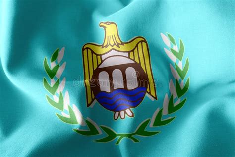 Flag Of Asyut On Map Of Egypt Governorates Stock Illustration