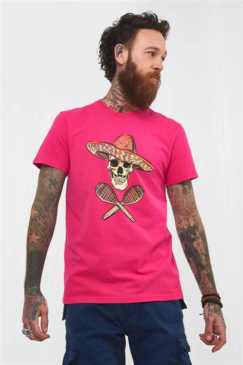 T Shirts Mexican Skull Print T Shirt Joe Browns