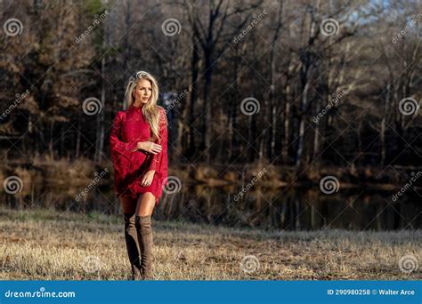 Gorgeous Blonde Model Posing Outdoors Stock Photo Image Of Close Fitness 290980258