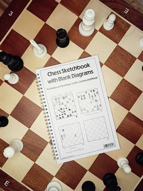 chess sketchbook notebook journal  blank board diagrams  game