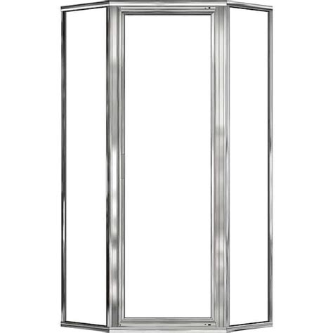 Basco Deluxe 22 58 In X 68 58 In Framed Neo Angle Hinged Shower Door In Chrome