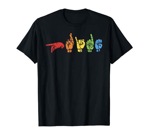 Sign Language Funny Rainbow Flag Gay LGBT Deaf ASL Mute Gift T Shirt Walmart