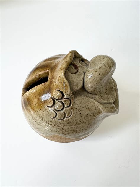 Vintage Pottery Money Box Ugly Face Money Box Small Piggy Bank Etsy Uk