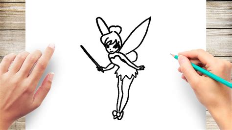 Tinkerbell Drawing Step By Step Use curved lines to contour the shape of the arms