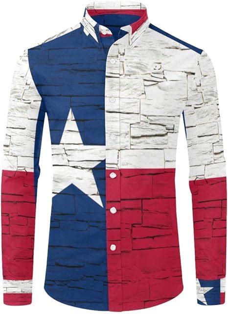 Lumos3dprint Texas State Flag Mens Long Sleeve Shirt Clothing