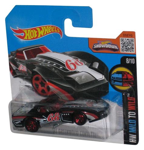 Hot Wheels HW Mild To Wild 2015 Black 76 Greenwood Corvette Toy Car 8 10 Short Card
