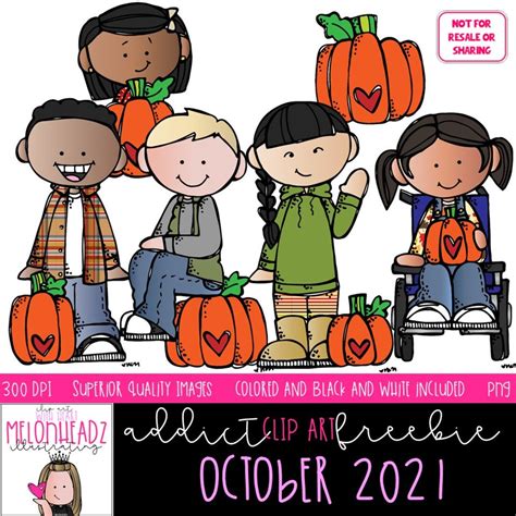 Melonheadz Addicts Clip Art October Set 2021 Mini Etsy