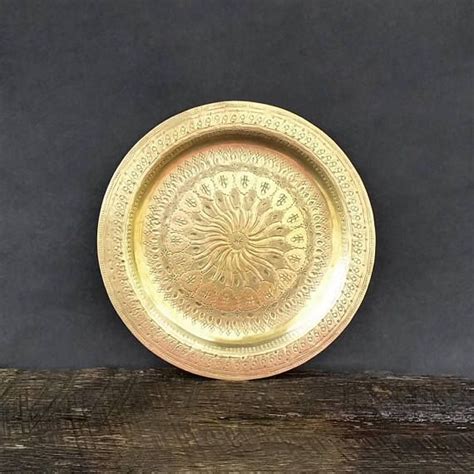 Small Brass Wall Plate Gold Etched Wall Plate Candle Plates On Wall