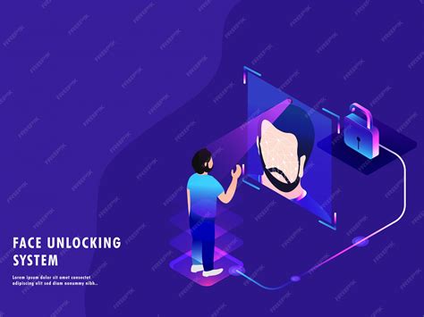 Premium Vector | Facial scanning for face unlocking system