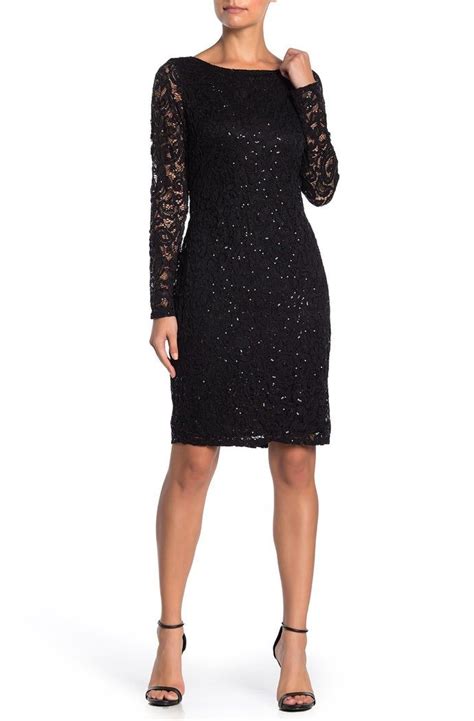 Marina Sequin Lace Long Sleeve Gown Nordstrom Rack Long Sleeve