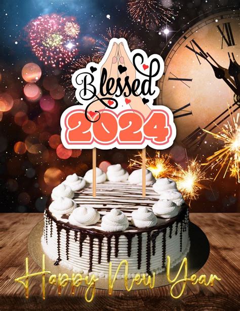 Blessed Cake Topper New Year Cake Topper Happy New Year Etsy