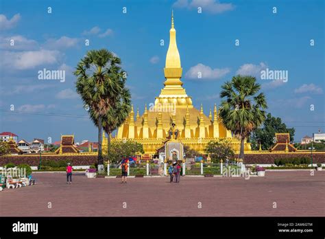 Vientiane Laos October Pha That Luang Temple The Golden