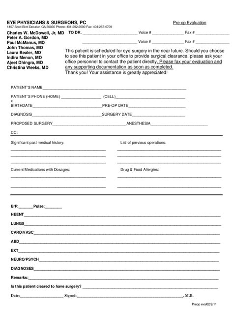 Surgical Clearance Letter From Pcp Fill Online Printable Fillable