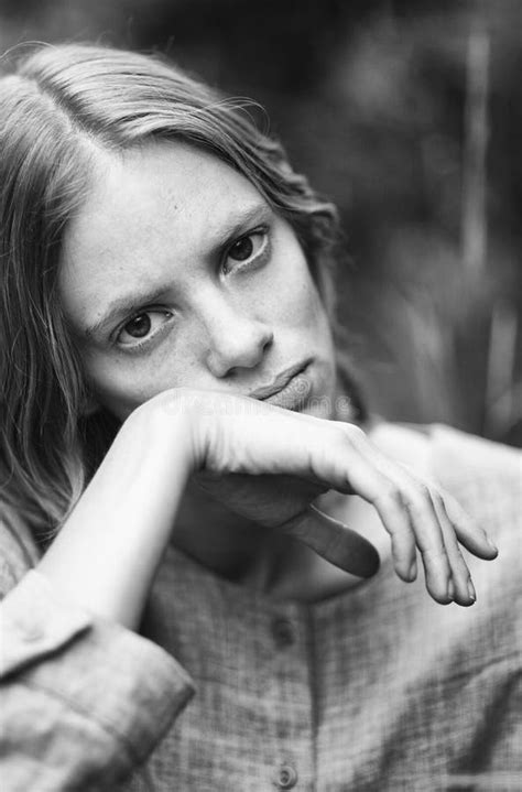 Portrait Of A Blonde Girl With Freckles Vintage Photo Stock Image Image Of Expression Human