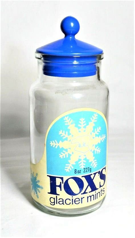 Vintage Fox S Glacier Mints Glass Sweet Jar Z G Used Retro