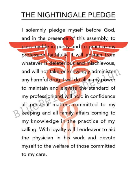 The Nightingale Pledge Printable Gift For Nurse Nurse Etsy