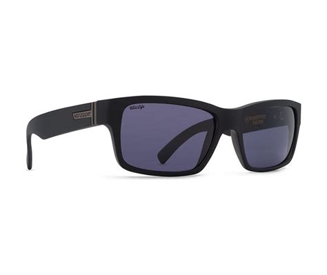 Von Zipper Mens Fulton Polarized Sunglasses Black Satinwild Vintage Grey