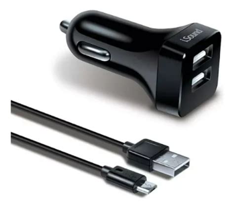 Carregador E Cabo USB Duplo Pretos Para Carro MercadoLivre