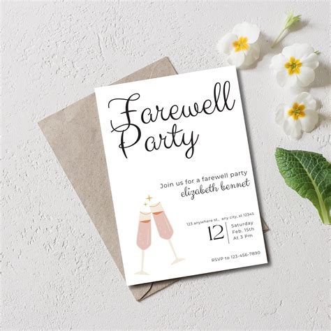 Modern Farewell Party Invite - Goodbye Party Celebration Invitation
