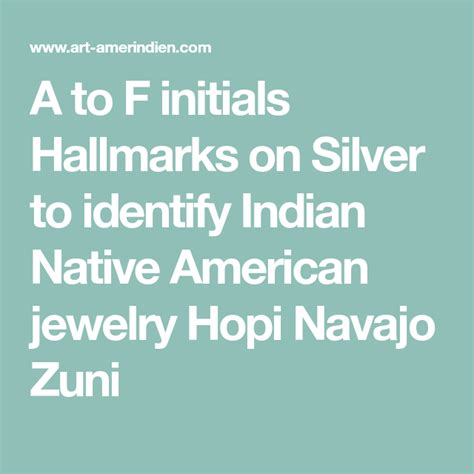 Native American Jewelry Hallmarks