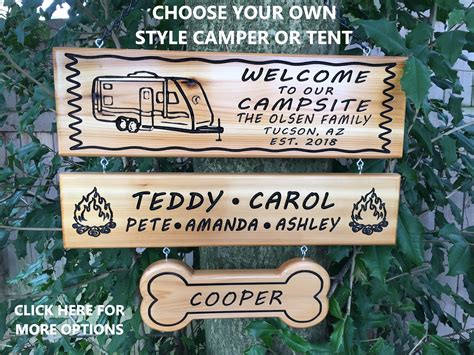 3 Piece Custom Wood Sign Personalized Camping Signs - Etsy