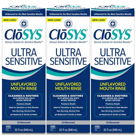 Closys Ultra Sensitive Mouthwash Unflavored Alcohol Free Dye Free Ph