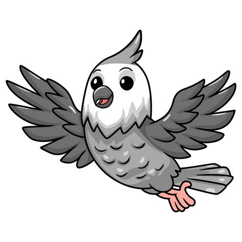 Cute whiteface cockatiel bird cartoon 27386803 Vector Art at Vecteezy