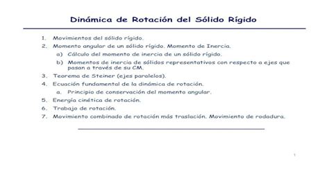 Dinámica de Rotación del Sólido Rígido PDF file3 Teorema de Steiner