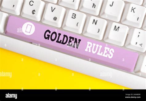 Conceptual Hand Writing Showing Golden Rules Concept Meaning Basic Principle That Should Be