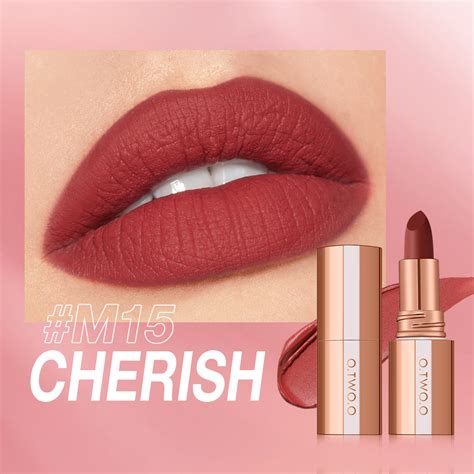 O TWO O Matte Lipstick Lip Stain Soft Matte Nude Shock Long Lasting Waterproof Non Stick Cup