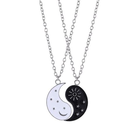 Kasey Vriendschapsketting BFF Ketting Voor 2 Yin Yang Maan Zon