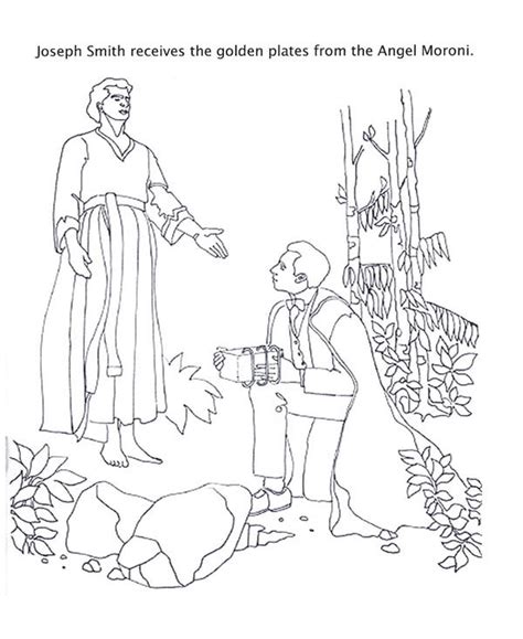 Angel Moroni Give Joseph Smith The Golden Plates Coloring Page Netart