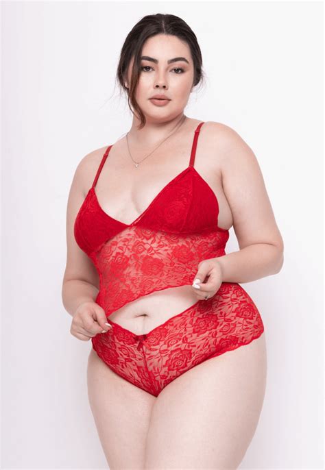 Conjunto Lingerie Golden Modas Renda Espera Marido Sensual Plus Size Cropped E Calcinha Shorts