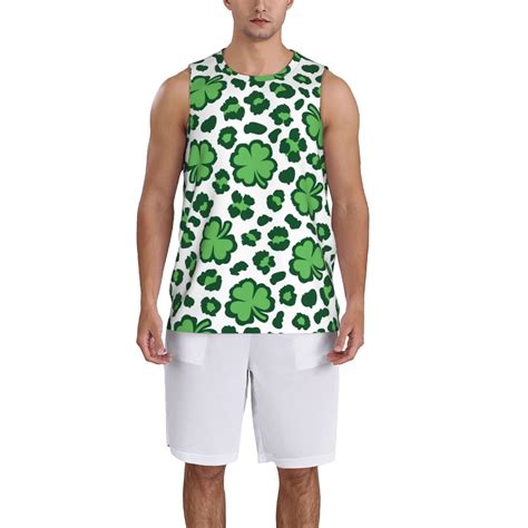Zeuib Leopard print St. Patrick's Day Jersey Shirt for Men,Mesh