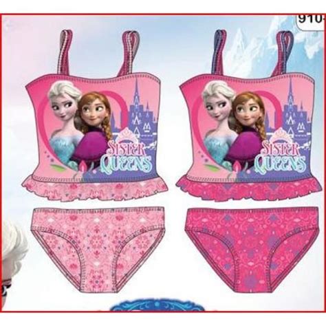 Maillot Bain Bikini Reine Des Neiges Fille Ans Rose Pale Achat Vente Maillot De Bain