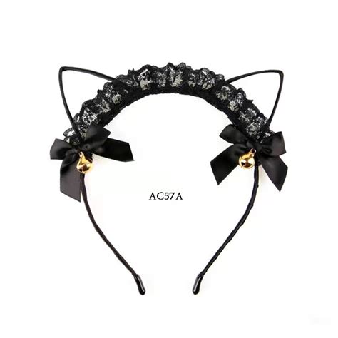 Jual Bando Cosplay Nekomimi Loceng Kucing Kostum Lace Lingerie Sexy Hitam Putih AC57B Shopee