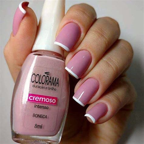 Francesinha Rosa Com Branco - Francesinha rosa: 30 estilos para você inovar suas unhas