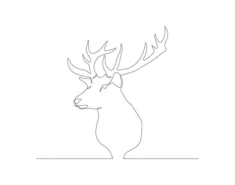 Premium Vector A Drawing Of A Deer With A Black Outline On It